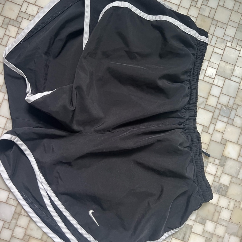 Nike Black Athletic Shorts with White Trim